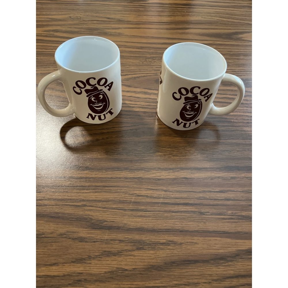 Houston Foods Cocoa Nut mugs set of two vintage cottage core